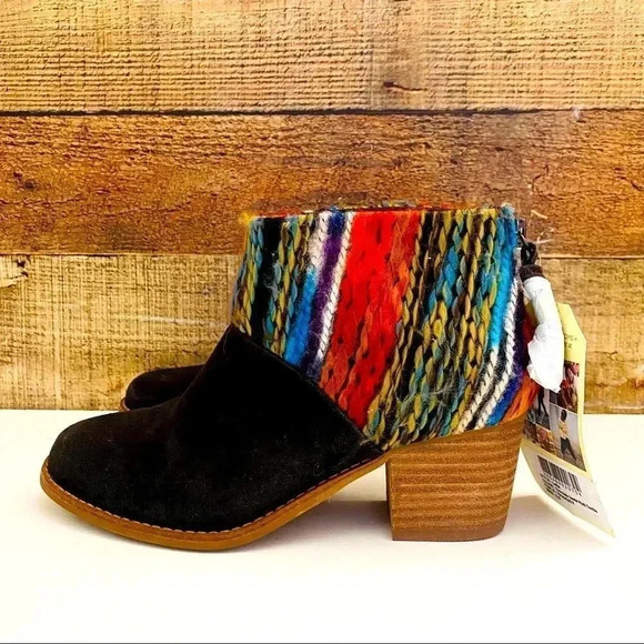 NWT Toms Multi Textile Leila Chocolate Brown Suede Ankle Booties - Picture 4 of 9